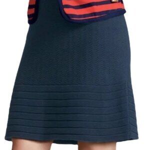CAbi Navy Ribbed Skirt Size Medium